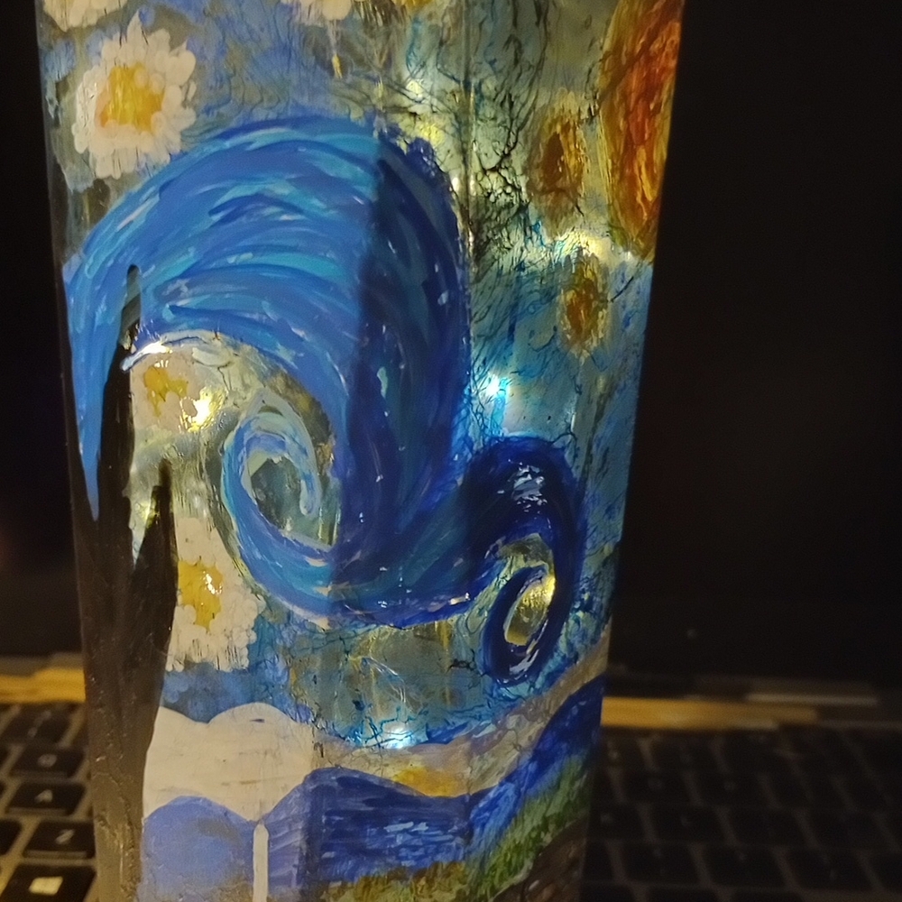 Custom Lighted Art Glass Vase